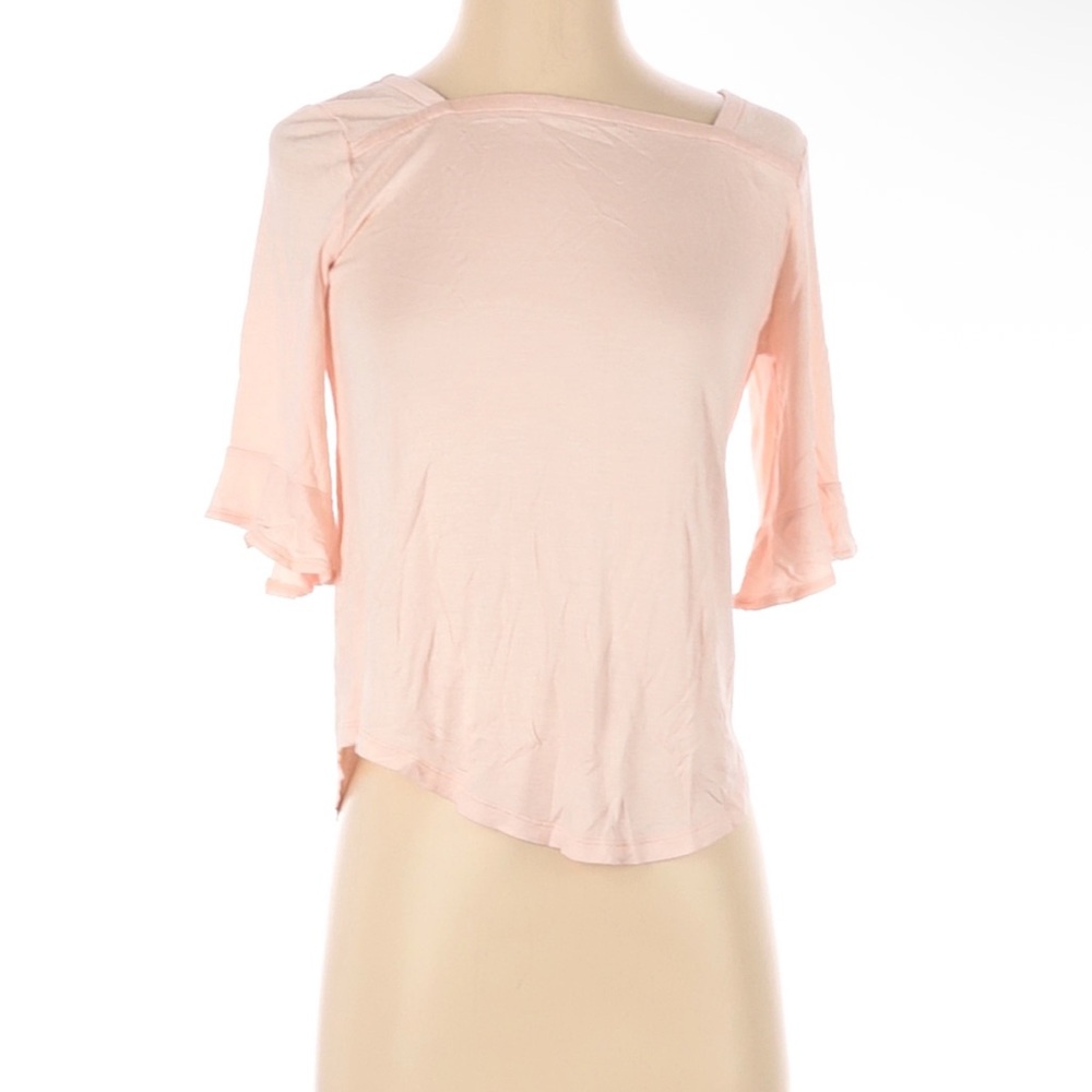 LOFT Women’s 3/4 Flutter Sleeve Top~Light Pink~Small